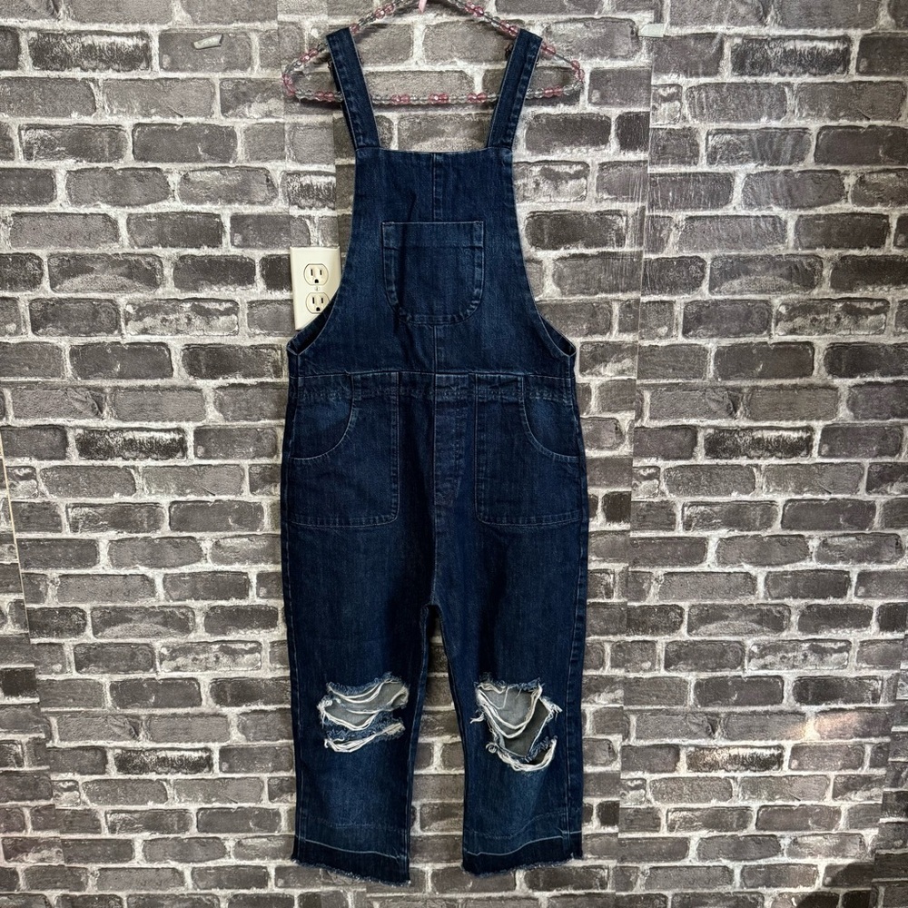 One Teaspoon jean denim overalls distressed
